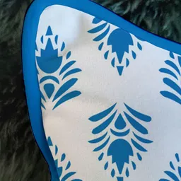 STITCHNEST Set of 5 Blue & White Cotton Canvas Cushion Cover image 2