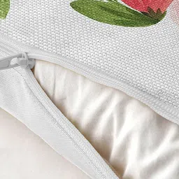 AEROHAVEN White & Green Set of 5 Floral Square Cushion Covers image 5