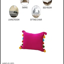 THROWPILLOW Pink & Blue Tasselled Square Cushion Covers image 4