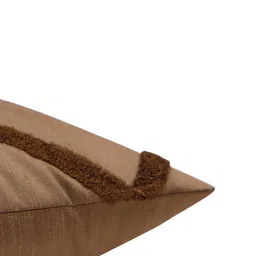 ZEBA Grey & Brown Geometric Square Cushion Cover image 4