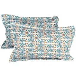 Story@home Tango Blue & White Printed 240 TC King Bedsheet with 2 Pillow Covers image 4