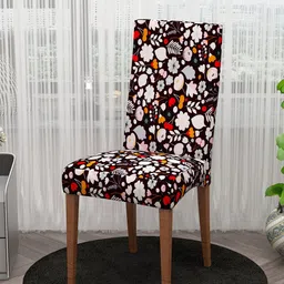 DREAM CARE Black & Red 4 Pieces Printed Chair Covers image 4