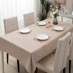 HOKIPO Beige 8-Seater Rectangular Table Cover image 4