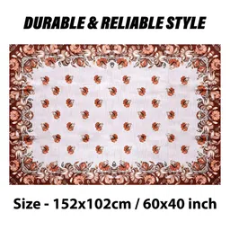 Kuber Industries Cream & Orange 2 Pcs 6-Seater Table Cover image 3