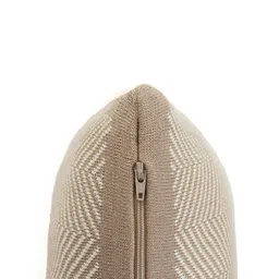 Pluchi Off White Geometric Cotton Square Cushion Cover image 5