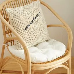 Textile and Beyond Off White 2 Pieces Cotton Square Cushion Covers image 3