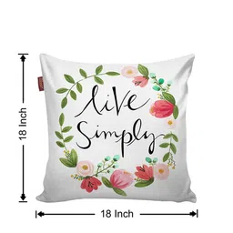 AEROHAVEN White & Green Set of 5 Floral Square Cushion Covers image 4