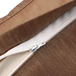 ZEBA Grey & Brown Geometric Square Cushion Cover image 2