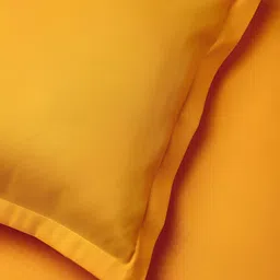 Bromwick Yellow Solid Cotton 210 TC Queen Bedsheet with 2 Pillow Covers image 2