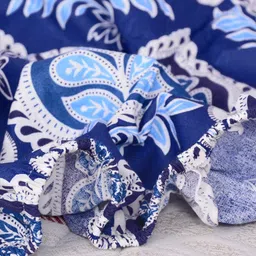 Divine Casa Blue & White Ethnic Motifs 144 TC Queen Bedsheet with 2 Pillow Covers image 5