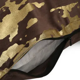 HOSTA HOMES Set of 2 Brown & Gold-Toned Geometric Velvet Square Cushion Covers image 2