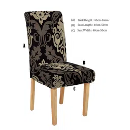 Cortina Set Of 6 Black & Beige Printed Chair Covers image 5