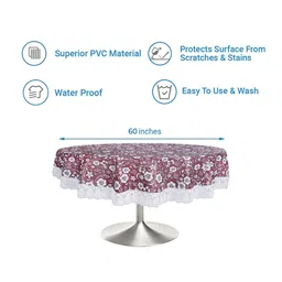 Dakshya Industries Brown Printed PVC 6 Seater Table Cover image 2