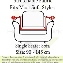 HOUSE OF QUIRK Grey Polyester 1-Seater Sofa Cover image 4