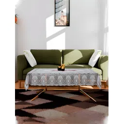 Kuber Industries White Floral Cotton 4-Seater Table Cover image 5