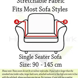 HOUSE OF QUIRK Maroon Textured Single-Seater Sofa Cover With Arms image 5