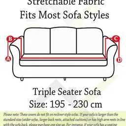 HOUSE OF QUIRK Beige Stretchable 3-Seater Sofa Cover With Arms image 3