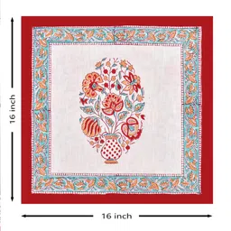 BLOCKS OF INDIA Block Print Reversible White 5 Pcs Floral Cotton Square Cushion Covers image 2
