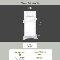 Arrabi Brown & White Floral 300 TC Single Bedsheet with 1 Pillow Covers image 4