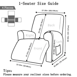 HOKIPO Black Solid 1 seater Polyester Recliner Sofa Cover image 3