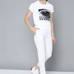 HRX By Hrithik Roshan Women Optic White Rapid-Dry Graphic Cricket Tshirt-image-5