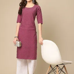 7threads KALINI Pack Of 2 Women Blue & Red Printed Crepe Kurta image 2