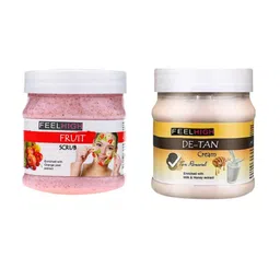 FEELHIGH Set of Mix Fruit Body Scrub & De-Tan Cream - 500 ml each-image-58