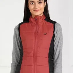 Wildcraft Women Maroon Black Colourblocked Lightweight Padded Jacket-picture-22