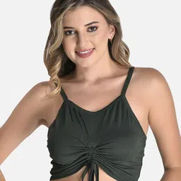 StyFun Sleeveless Tie Up Detailed Cotton Fitted Crop Top image 1