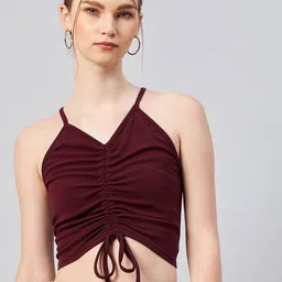RARE Burgundy Solid Crop Top-picture-33