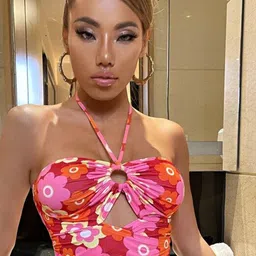 BAESD Floral Printed Halter Neck Tube Crop Top-image-58