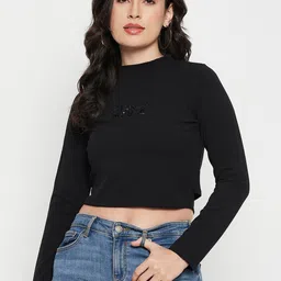 Madame Typography Printed Round Neck Long Sleeve Top-picture-41