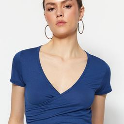 Trendyol V-Neck Wrap Crop Top-image-92