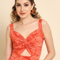 TANDUL Abstract Sweetheart Neck Crop Top-picture-6