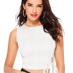 Sanwariya Silk Sleeveless Tie-Ups Crop Top-picture-24