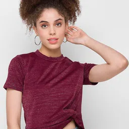 Globus Maroon Solid Maroon Top-image-39