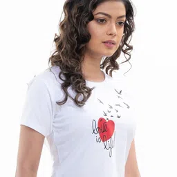 StyleAOne Conversational Printed Pure Cotton Crop Top image 3