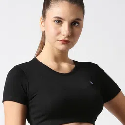 Lovable Sport Ribbed Round Neck Short Sleeves Crop Training Top image 3