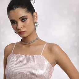 Tokyo Talkies Embellished Striped Bralette Crop Top image 2