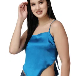 Popwings Sleeveless Satin Crop Top image 4