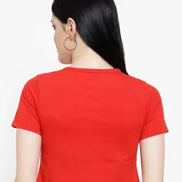 LE BOURGEOIS Red & Black Striped Crop Top image 4