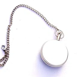 k v handicrafts Classic Nickle Compass Look Dial - Antique Pocket Gandhi Watch Royal Look Indian Handicraft Gift Item image 4