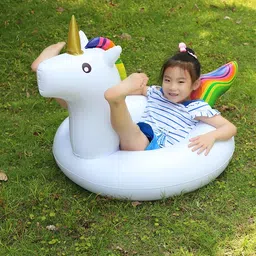 AASTIK SALES Unicorn Inflatable Pool Float Pool Floatie Swimming Pool Party Toys Ride-on Raft Lounge Swimming Pool Toys for Kids Adults Summer Blow Up Beach Float Mega Island Water Toys. image 3