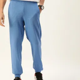 Kook N Keech Men Blue Solid Pure Cotton Joggers image 2