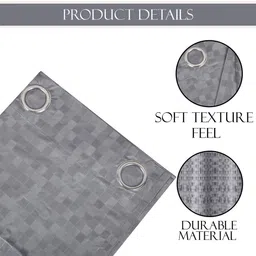 Kuber Industries Grey 3 Pieces Geometric Printed Shower Curtains image 5