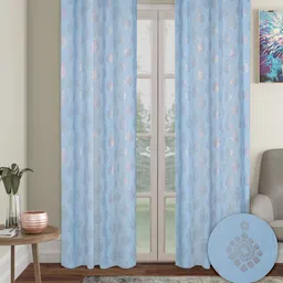 Aura Blue & Gold Toned 2 Pieces Ethnic Motifs Blackout Door Curtains-picture-33