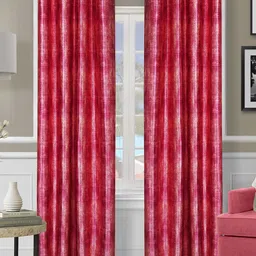 ROMEE Pink Set of 2 Room Darkening Long Door Curtain-picture-43