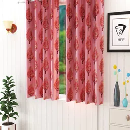 Homefab India Maroon Set of 2 Floral Window Curtain-picture-26