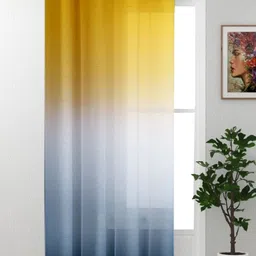 HOMADORN Yellow & Grey Sheer Window Curtain-image-56