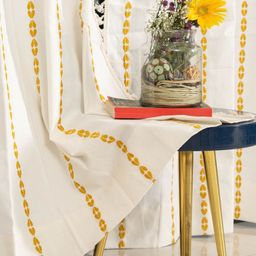 URBAN SPACE Yellow & Cream-Coloured Embroidered Window Curtain-picture-37
